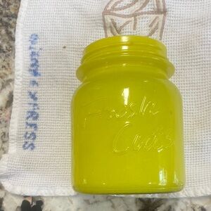 Vintage Yellow 'Fresh Cuts' Embossed Glass Jar